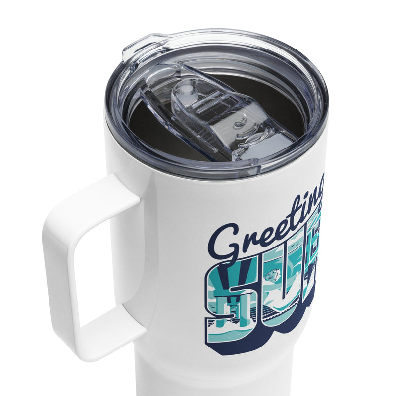 Greetings from Surfside Beach: Travel Mug