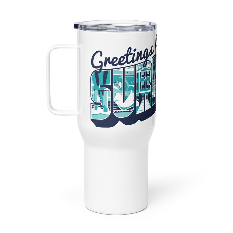 Greetings from Surfside Beach: Travel Mug