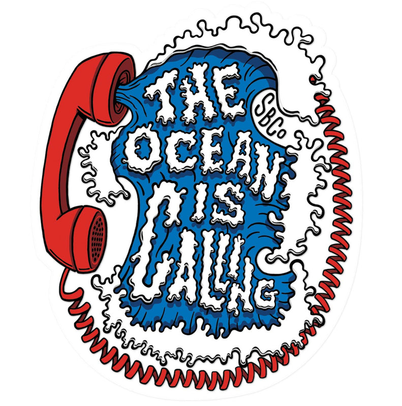 The Ocean is Calling die cut sticker