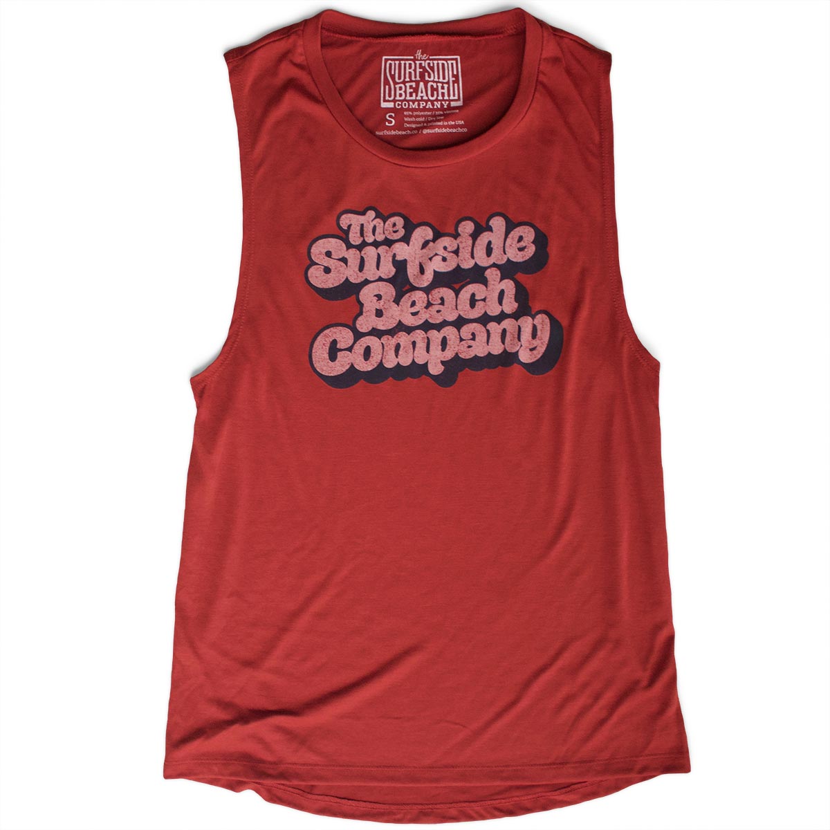 The Surfside Beach Company (Yummy Bubble) premium women's brick muscle tank-top