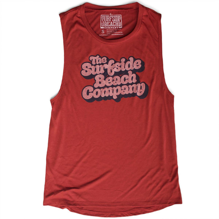 The Surfside Beach Company (Yummy Bubble) premium women's brick muscle tank-top