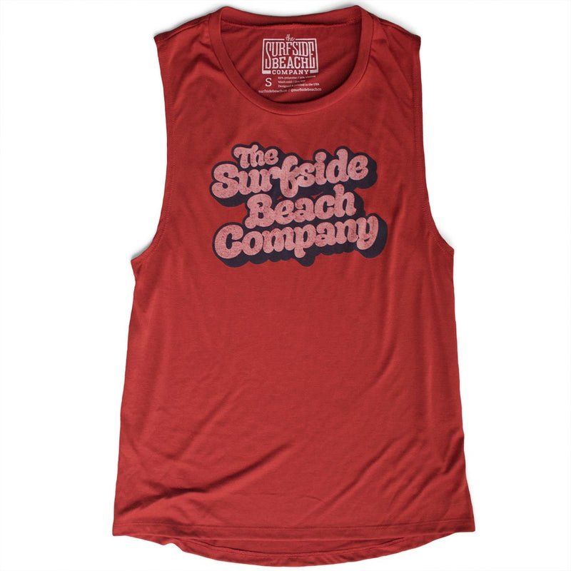 The Surfside Beach Company (Yummy Bubble) premium women's brick muscle tank-top