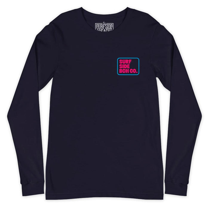 Surf Side Beach Co. (Retro Slide) Unisex Long-Sleeved T-Shirt