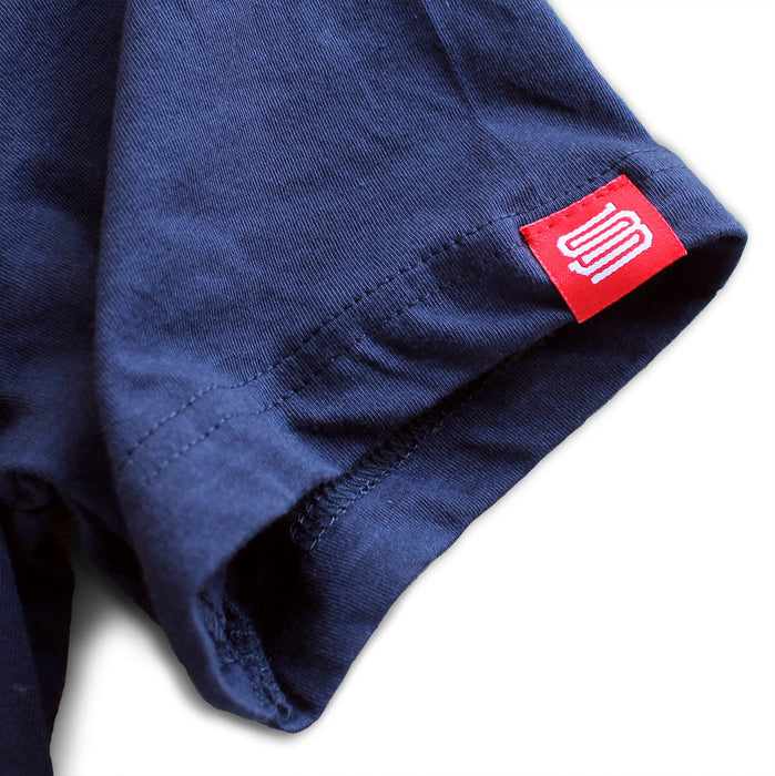 Surfside Beach, SC (Circle State) premium navy T-shirt sleeve