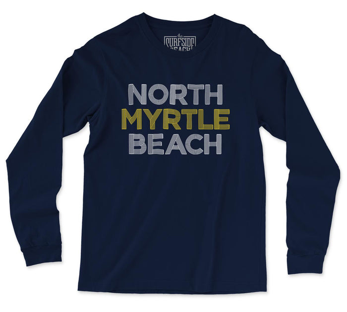 North Myrtle Beach (Radial Pinstripes) Unisex Long-Sleeved T-Shirt