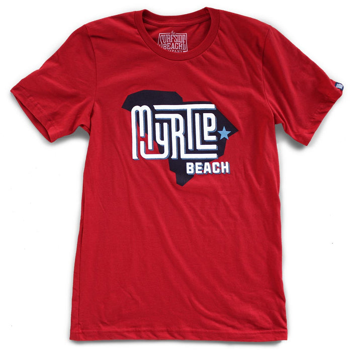 Myrtle Beach (State/Star) premium canvas red T-shirt