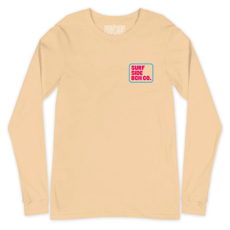 Surf Side Beach Co. (Retro Slide) Unisex Long-Sleeved T-Shirt