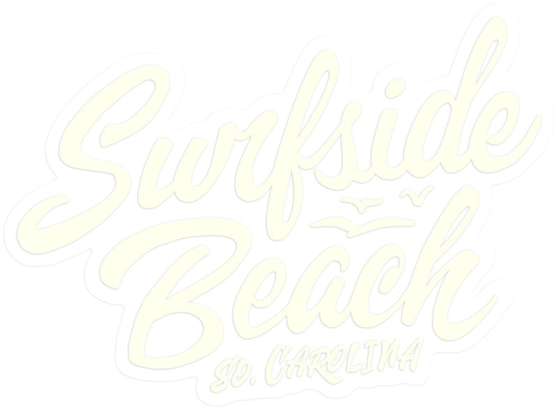 Surfside Beach, So. Carolina (Script) die cut sticker