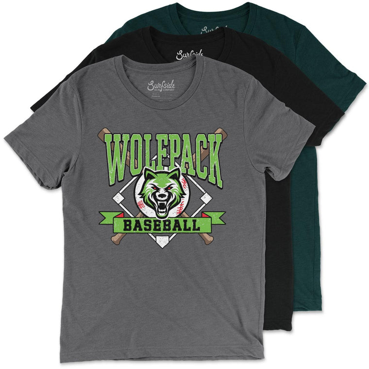 Wolfpack Baseball (Bats & Diamond) Unisex T-Shirt