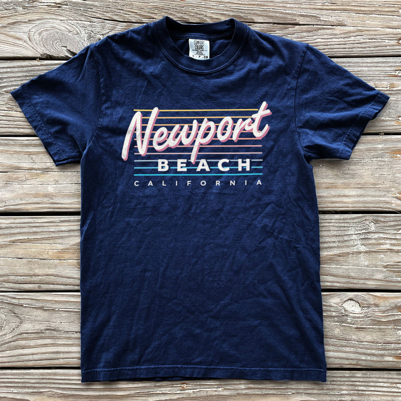 Newport Beach - California (Summer Nights) Comfort Colors Heavyweight T-Shirt