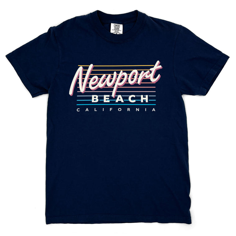 Newport Beach - California (Summer Nights) Comfort Colors Heavyweight T-Shirt