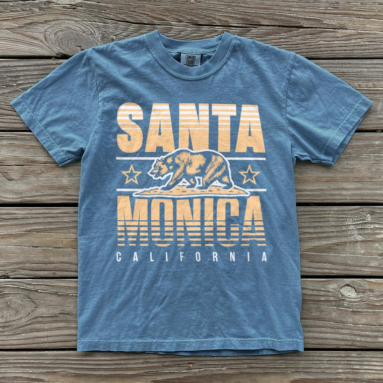 Santa Monica, California (Summer Haze) Comfort Colors Heavyweight T-Shirt