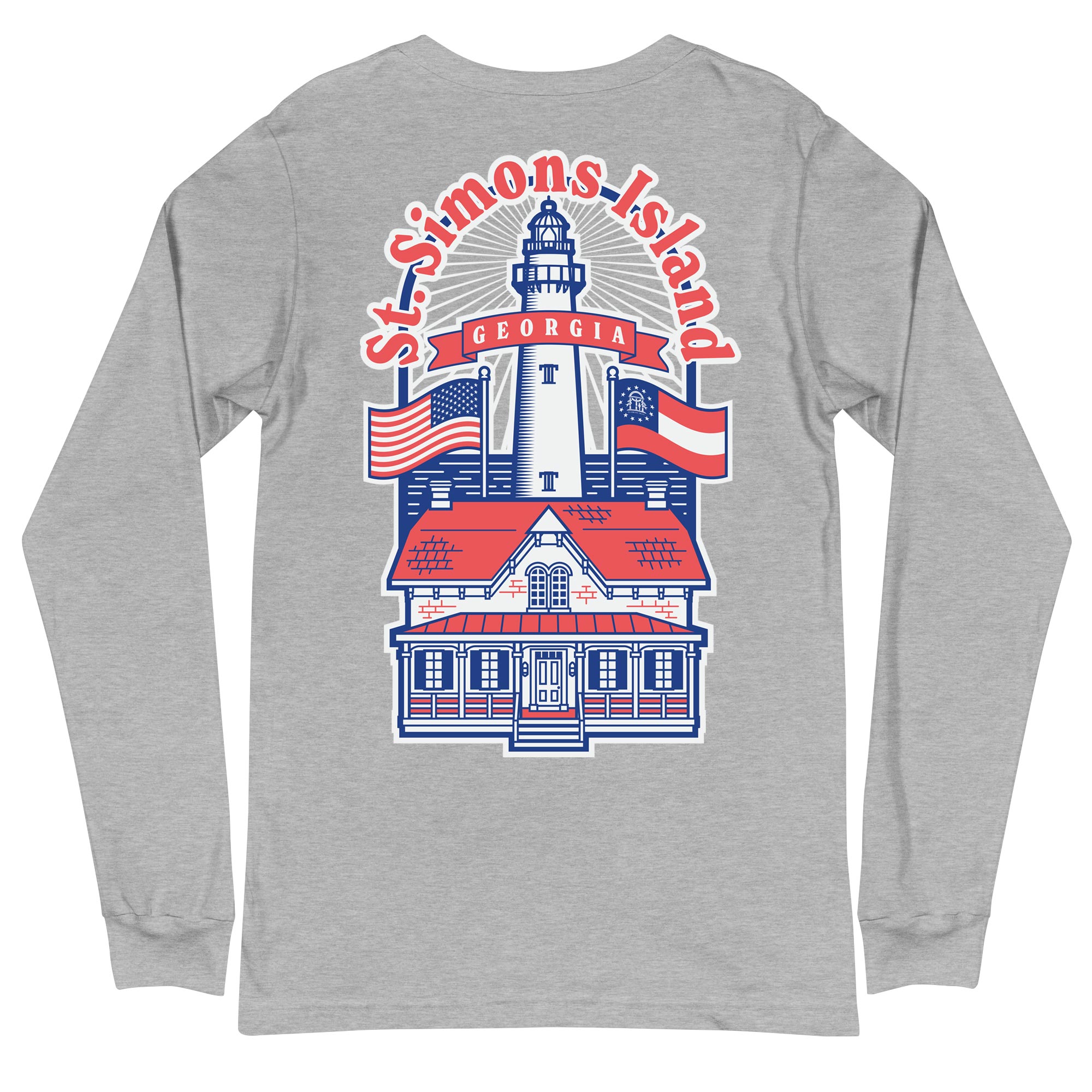 St. Simons Island - Georgia (Lighthouse) Unisex Long-Sleeved T-Shirt