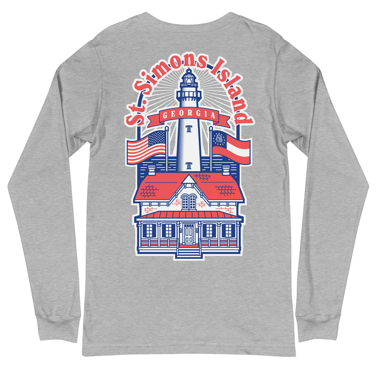 St. Simons Island - Georgia (Lighthouse) Unisex Long-Sleeved T-Shirt