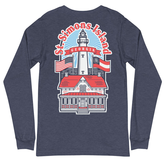St. Simons Island - Georgia (Lighthouse) Unisex Long-Sleeved T-Shirt