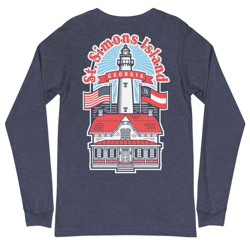 St. Simons Island - Georgia (Lighthouse) Unisex Long-Sleeved T-Shirt