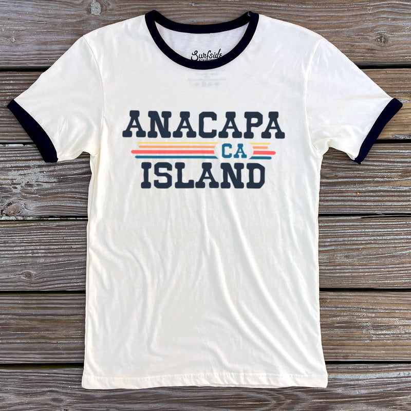 Anacapa Island, CA (Vintage Sunset) Unisex Ringer T-Shirt