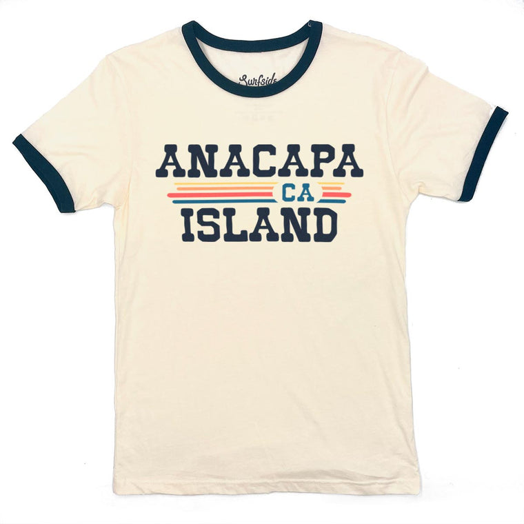 Anacapa Island, CA (Vintage Sunset) Unisex Ringer T-Shirt