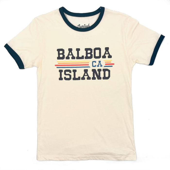 Balboa Island, CA (Vintage Sunset) Unisex Ringer T-Shirt