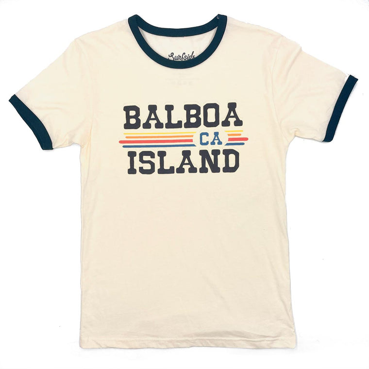 Balboa Island, CA (Vintage Sunset) Unisex Ringer T-Shirt