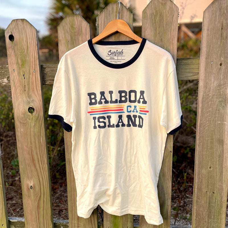 Balboa Island, CA (Vintage Sunset) Unisex Ringer T-Shirt