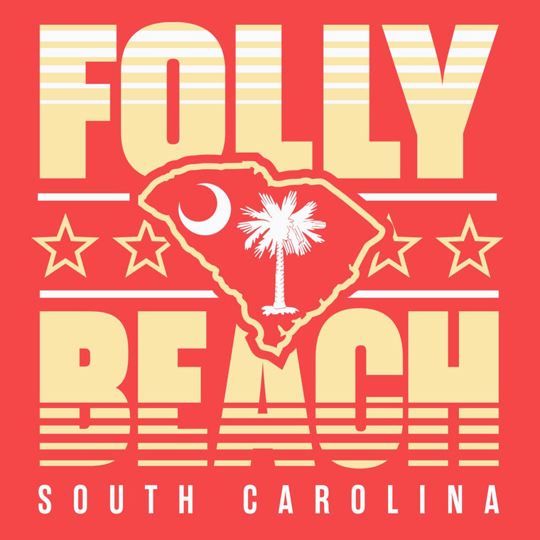 Folly Beach, South Carolina (Summer Haze) Comfort Colors Heavyweight T-Shirt