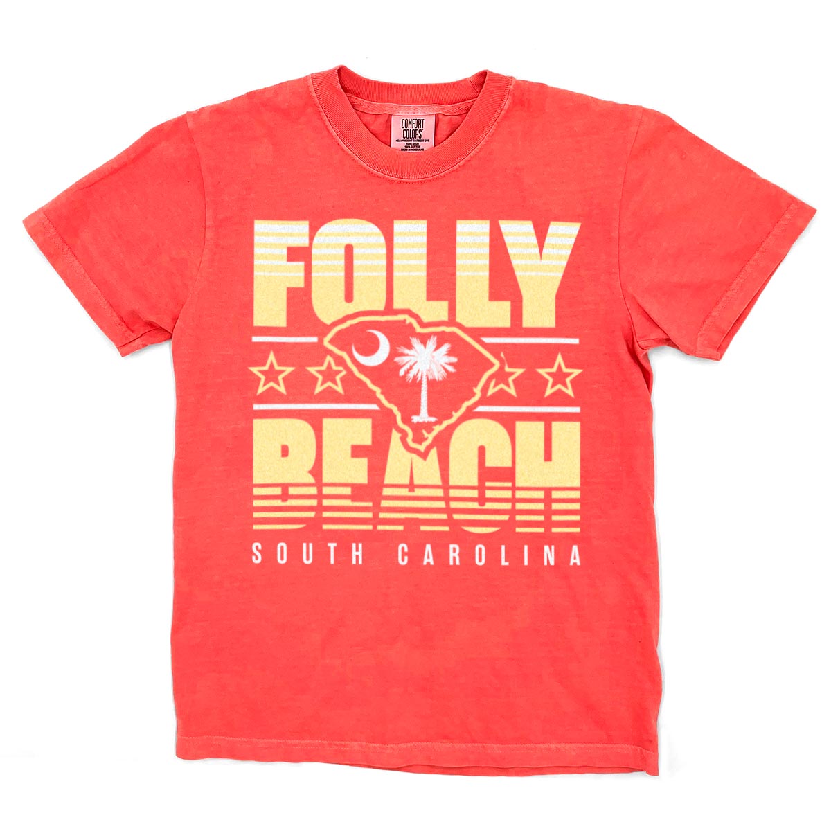 Folly Beach, South Carolina (Summer Haze) Comfort Colors Heavyweight T-Shirt