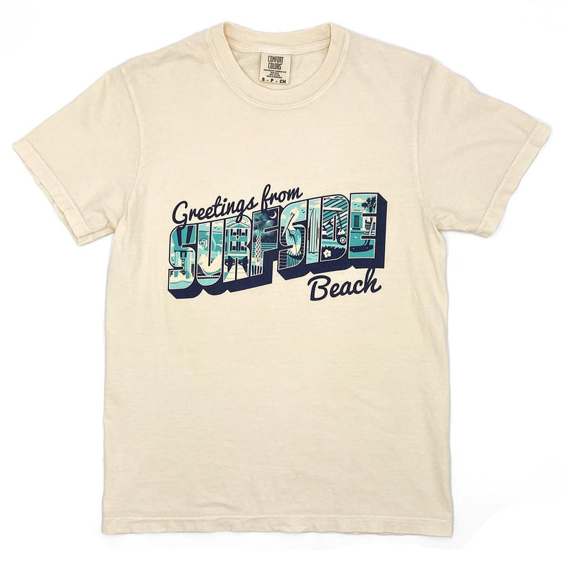 Greetings from Surfside Beach: Comfort Colors Heavyweight T-Shirt