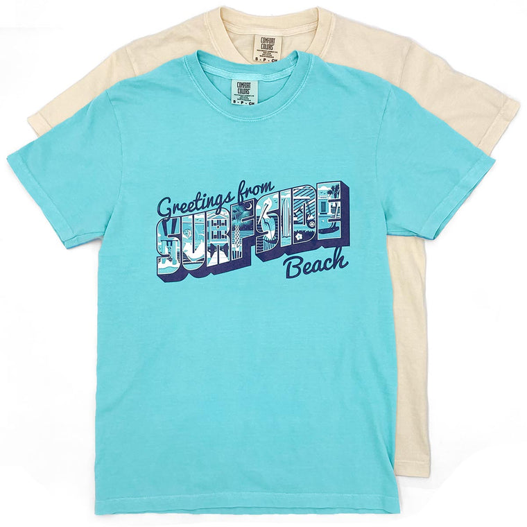Greetings from Surfside Beach: Comfort Colors Heavyweight T-Shirt