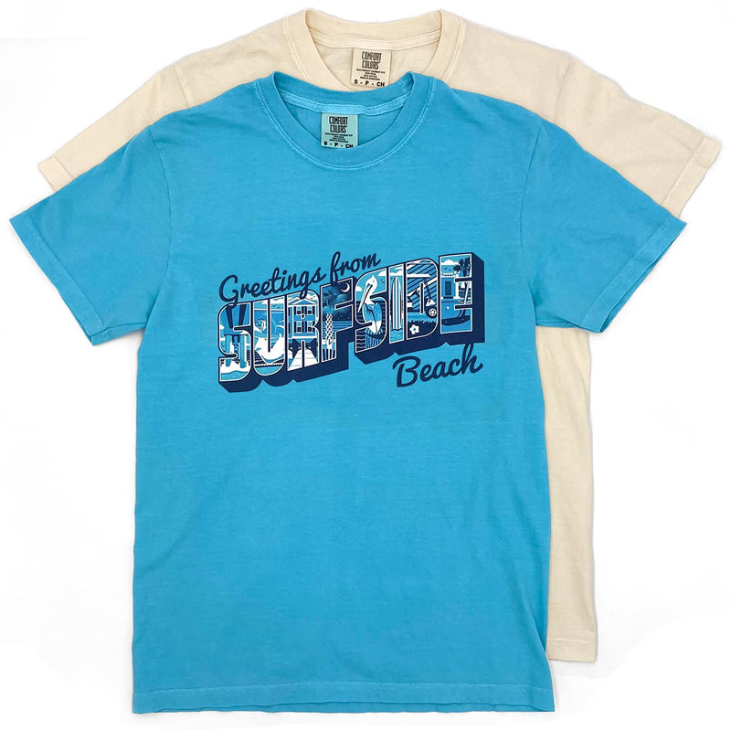 Greetings from Surfside Beach: Comfort Colors Heavyweight T-Shirt