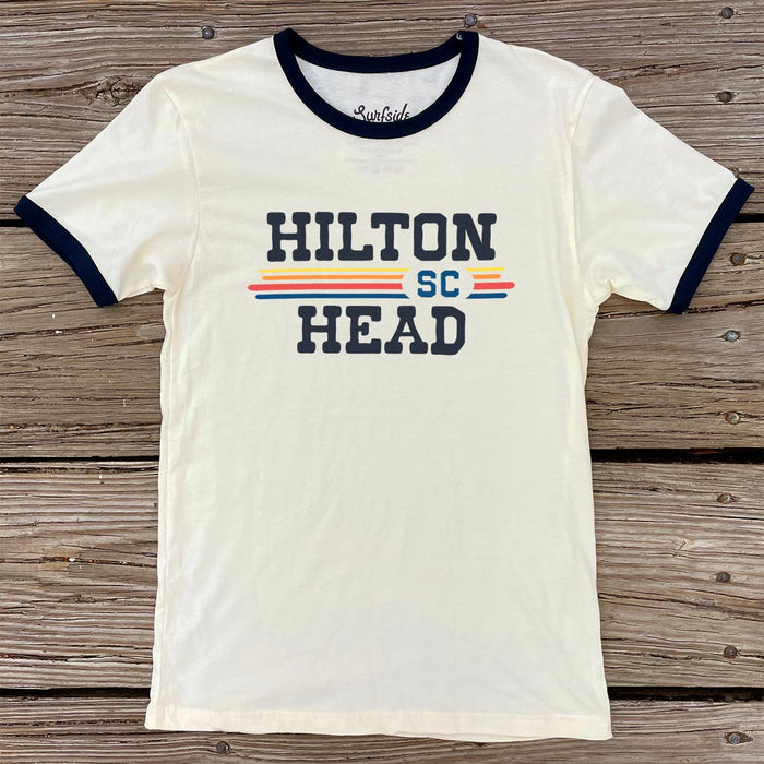 Hilton Head, SC (Vintage Sunset) Unisex Ringer T-Shirt