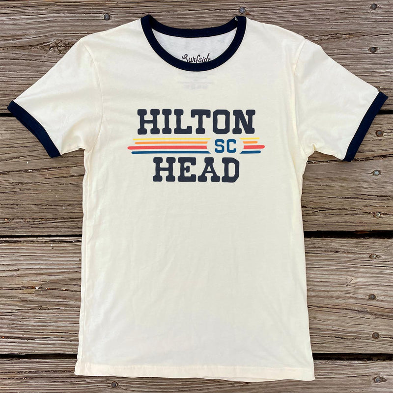 Hilton Head, SC (Vintage Sunset) Unisex Ringer T-Shirt