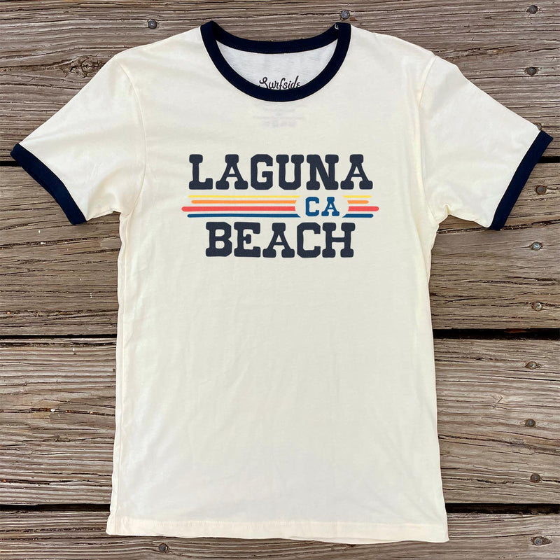 Laguna Beach, CA (Vintage Sunset) Unisex Ringer T-Shirt