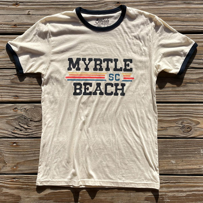 Myrtle Beach, SC (Vintage Sunset) Unisex Ringer T-Shirt