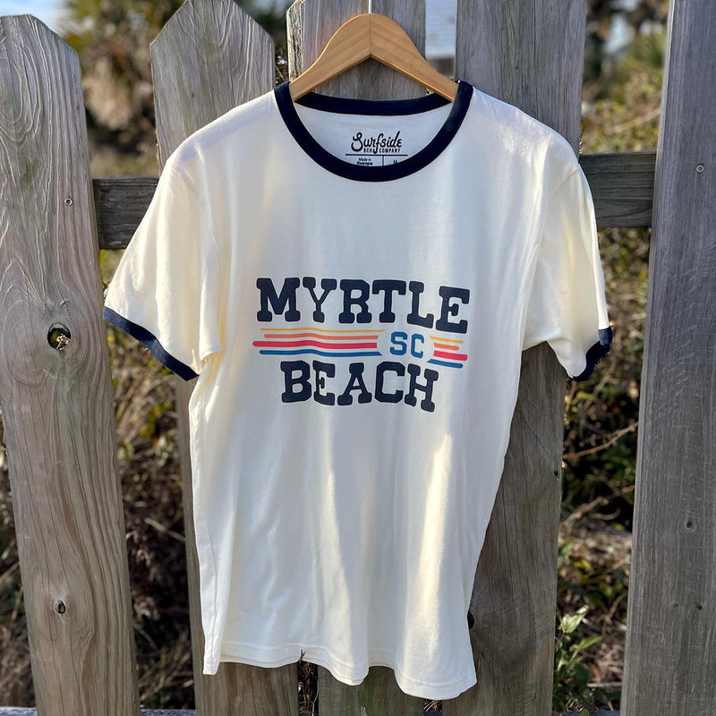 Myrtle Beach, SC (Vintage Sunset) Unisex Ringer T-Shirt
