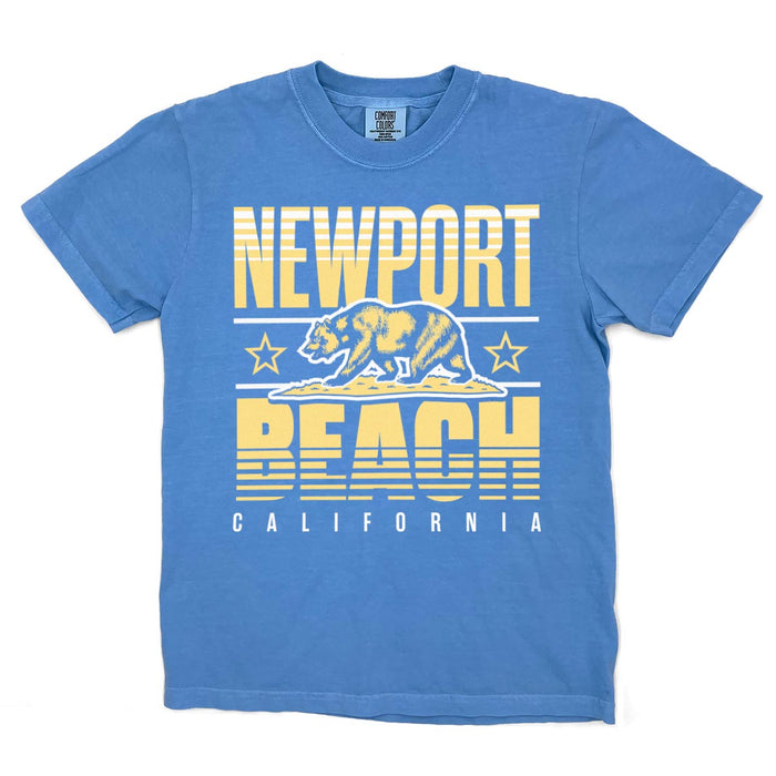 Newport Beach, California (Summer Haze) Comfort Colors Heavyweight T-Shirt