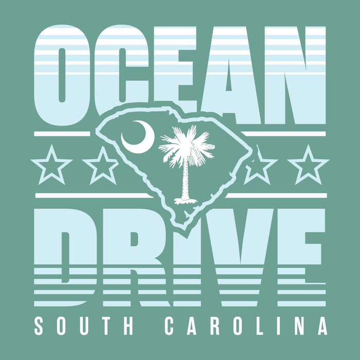 Ocean Drive, South Carolina (Summer Haze) Comfort Colors Heavyweight T-Shirt