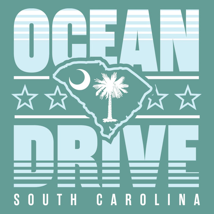 Ocean Drive, South Carolina (Summer Haze) Comfort Colors Heavyweight T-Shirt