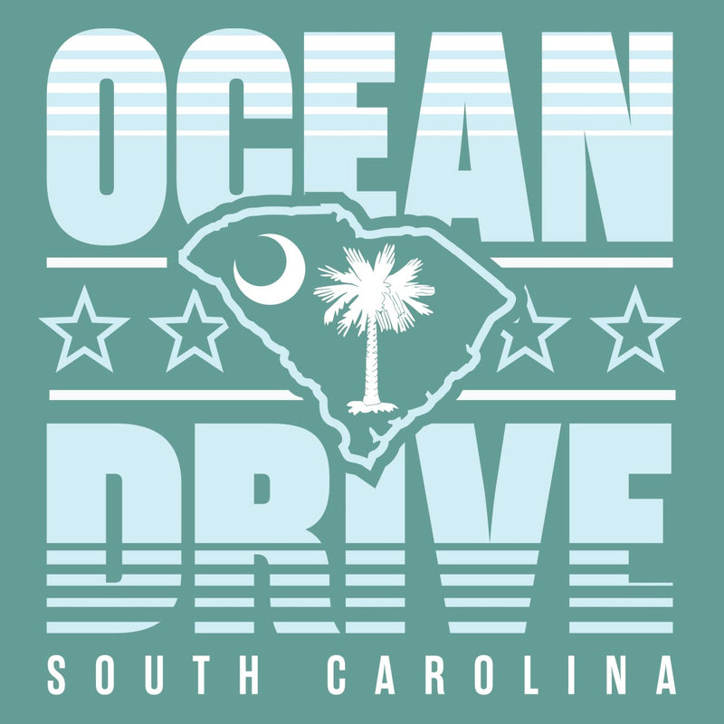 Ocean Drive, South Carolina (Summer Haze) Comfort Colors Heavyweight T-Shirt