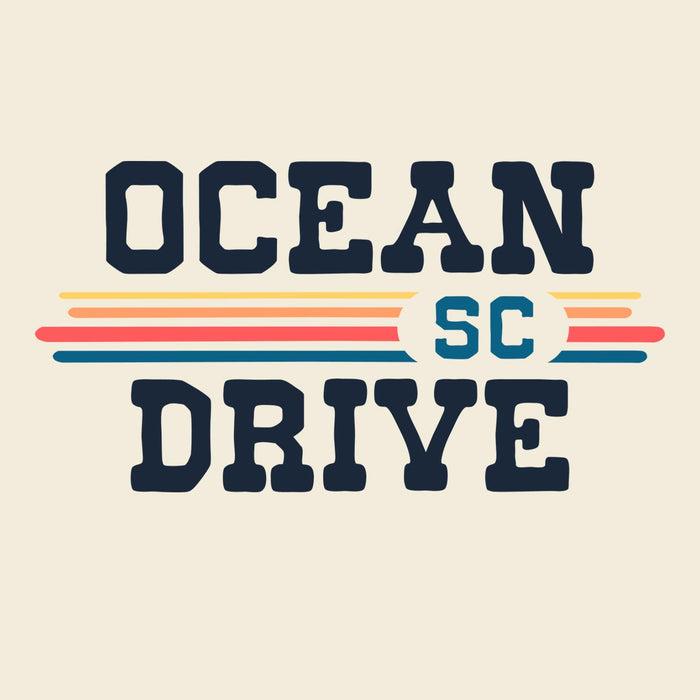 Ocean Drive, SC (Vintage Sunset) Unisex Ringer T-Shirt