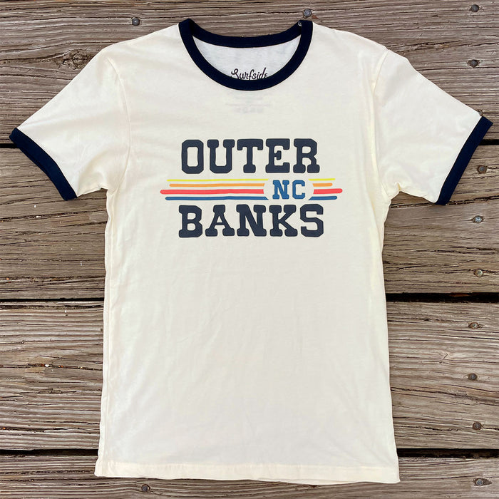 Outer Banks, NC (Vintage Sunset) Unisex Ringer T-Shirt