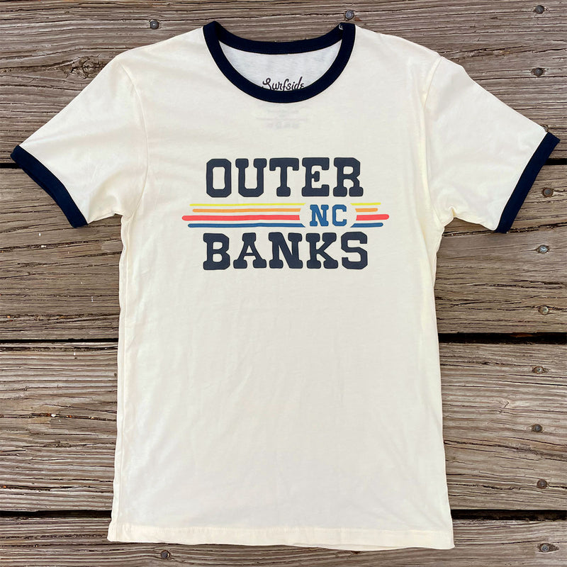 Outer Banks, NC (Vintage Sunset) Unisex Ringer T-Shirt