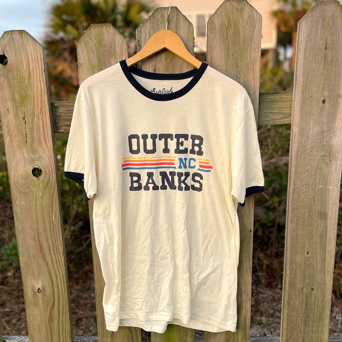 Outer Banks, NC (Vintage Sunset) Unisex Ringer T-Shirt