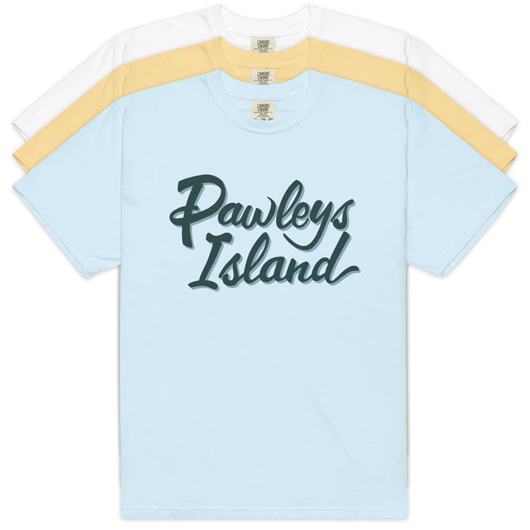 Pawleys Island (Sign Script) Comfort Colors Heavyweight T-Shirt