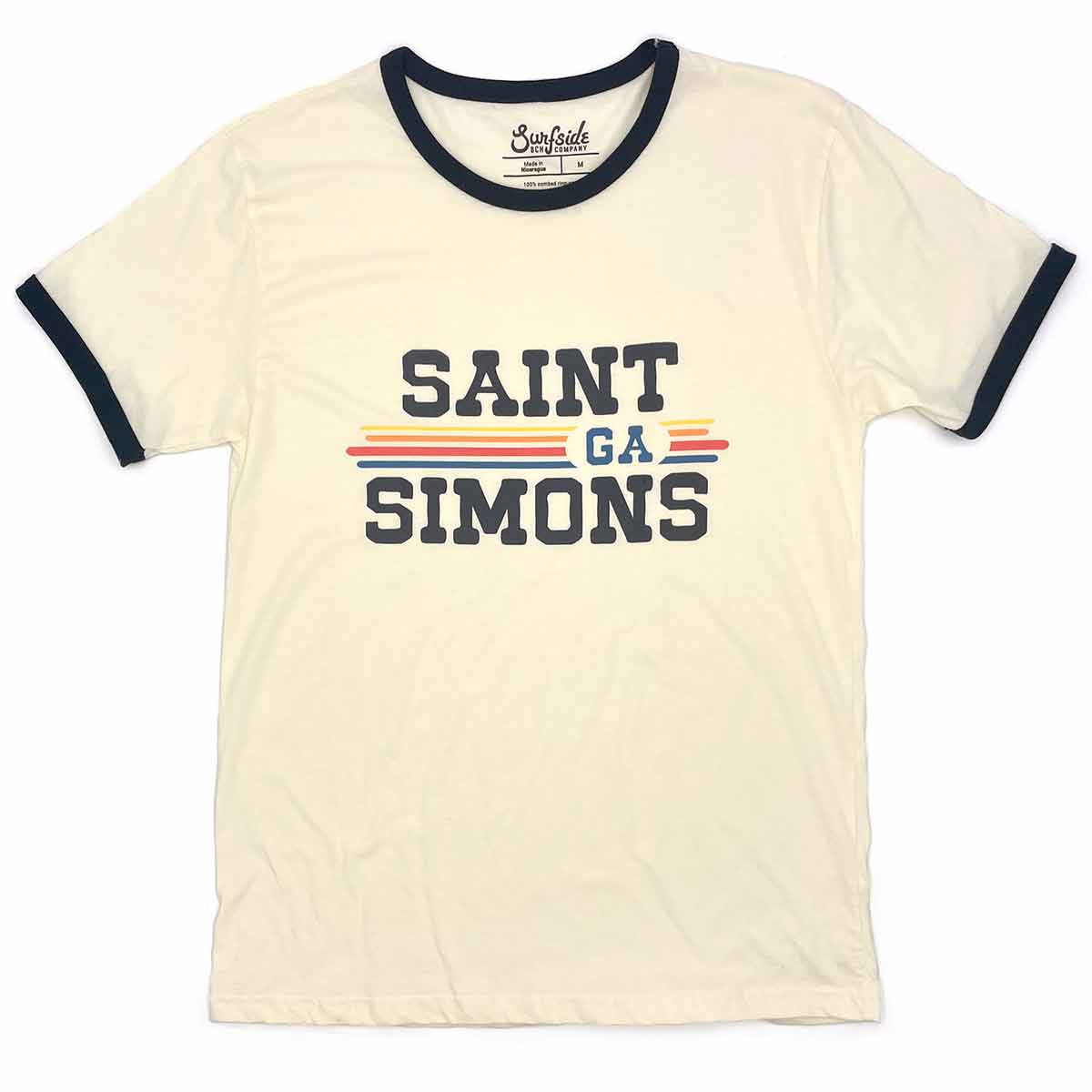 Saint Simons, GA (Vintage Sunset) Unisex Ringer T-Shirt