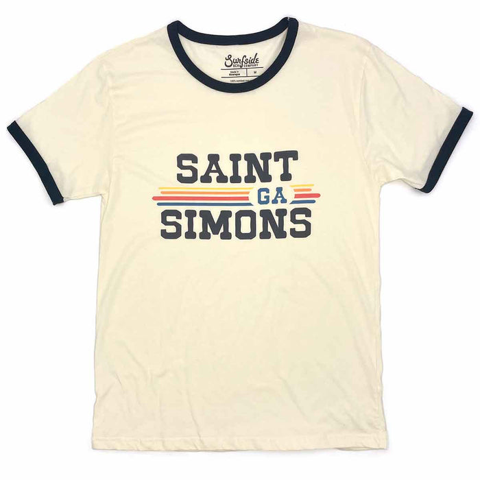 Saint Simons, GA (Vintage Sunset) Unisex Ringer T-Shirt