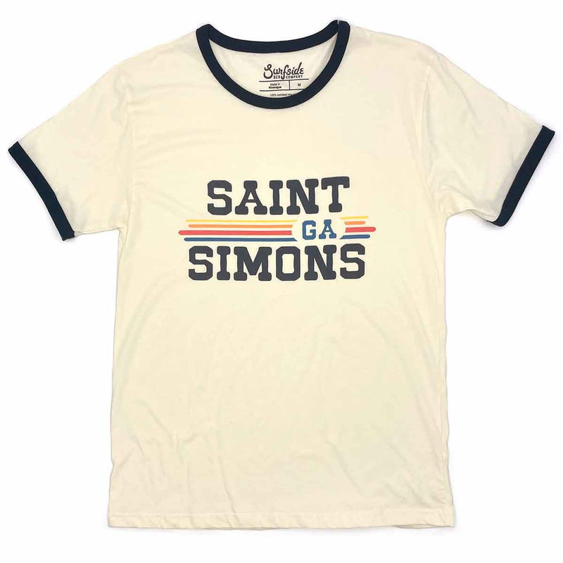 Saint Simons, GA (Vintage Sunset) Unisex Ringer T-Shirt