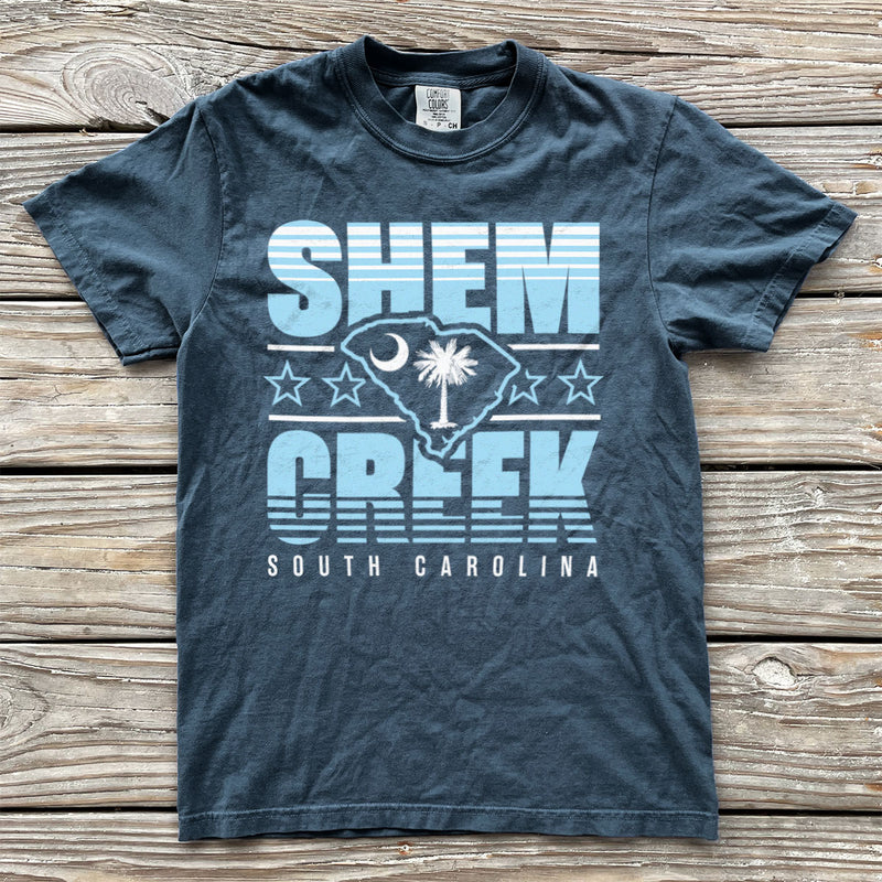 Shem Creek, South Carolina (Summer Haze) Comfort Colors Heavyweight T-Shirt