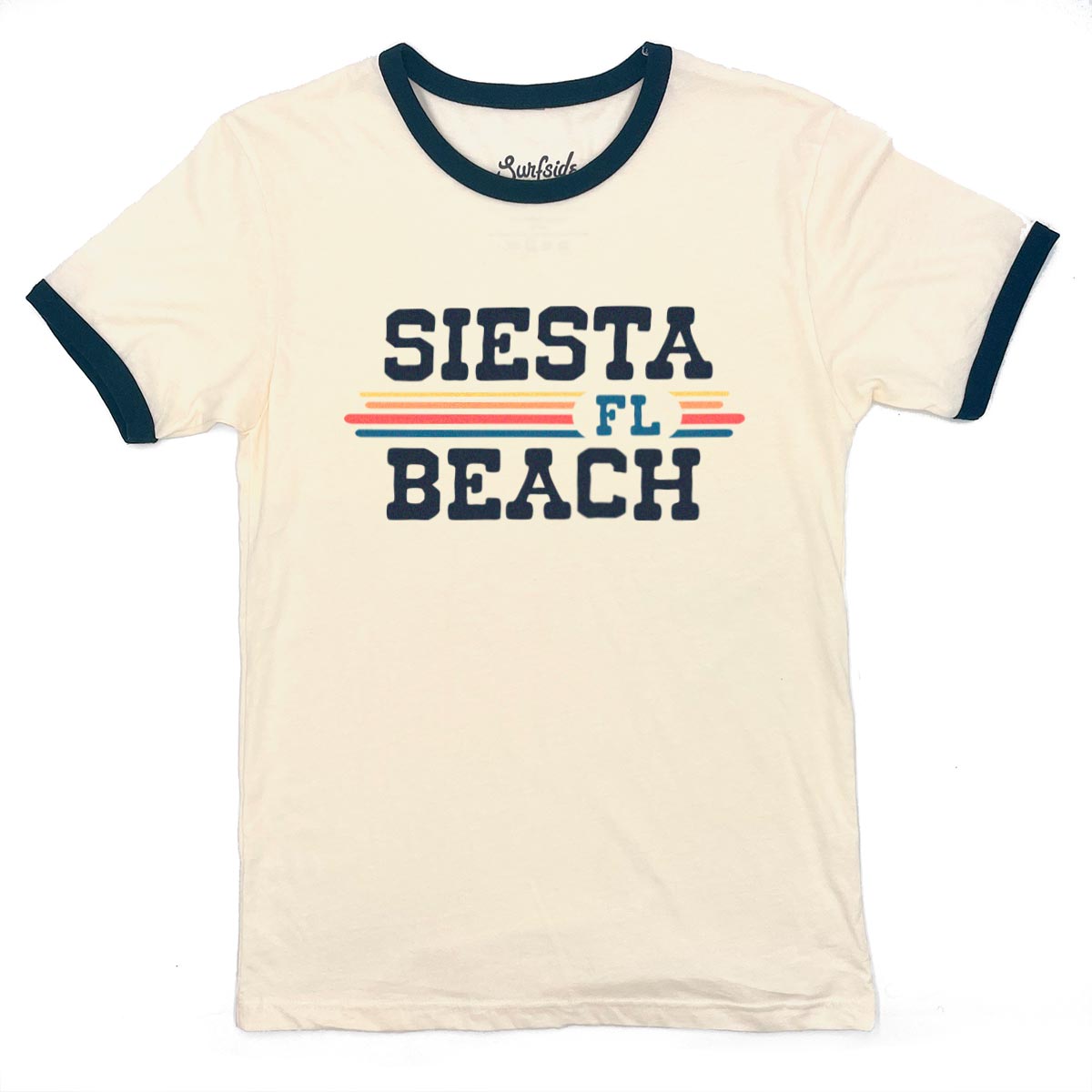 Siesta Beach, FL (Vintage Sunset) Unisex Ringer T-Shirt