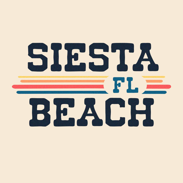 Siesta Beach, FL (Vintage Sunset) Unisex Ringer T-Shirt